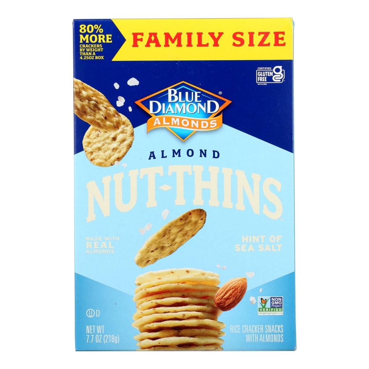 Picture of Blue Diamond HG2673960 7.7 oz Nut Thins Hint Of Sea Salt - Case of 6