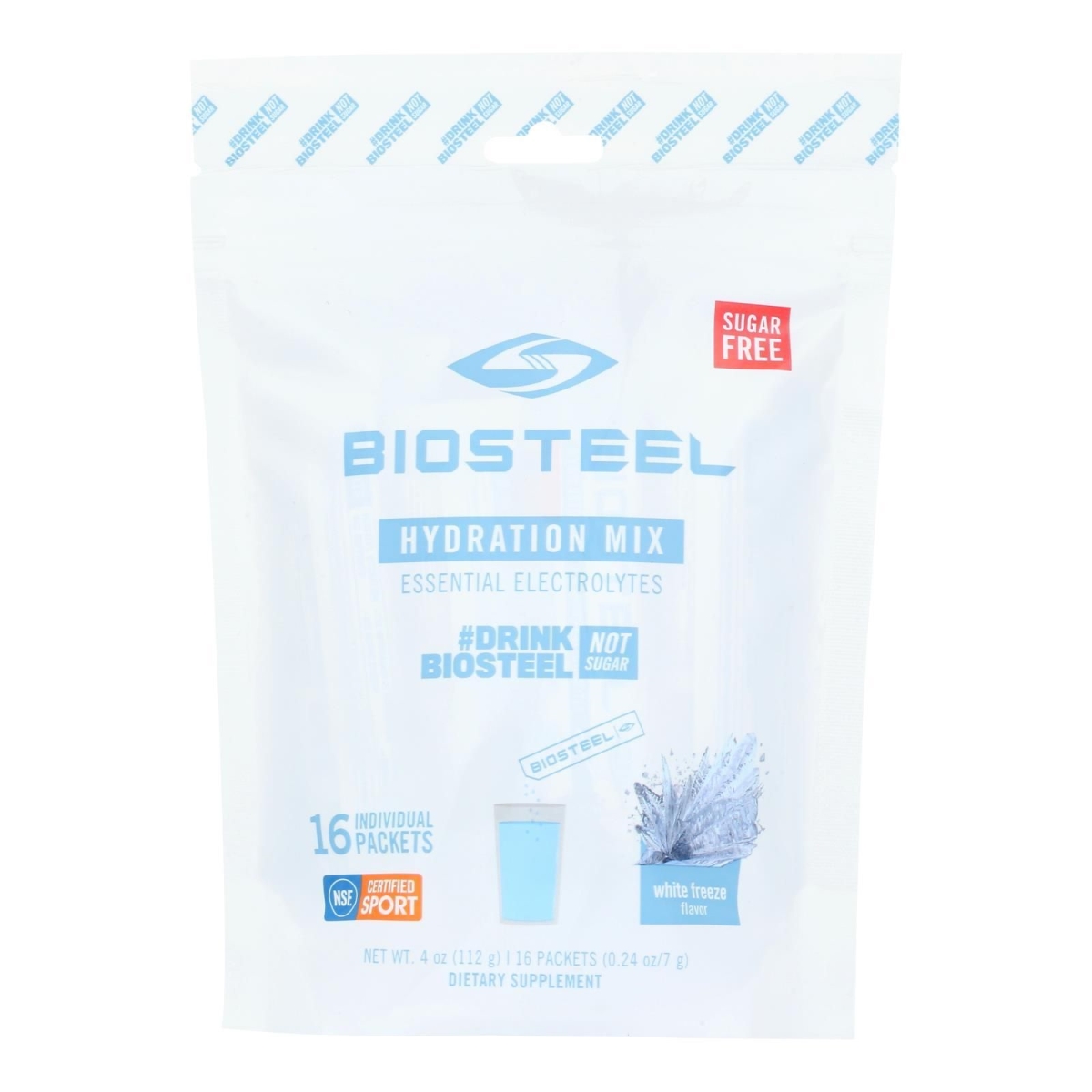 Picture of Biosteel HG2695484 White Flavor Electrolytes Drink Mixed - 16 Count
