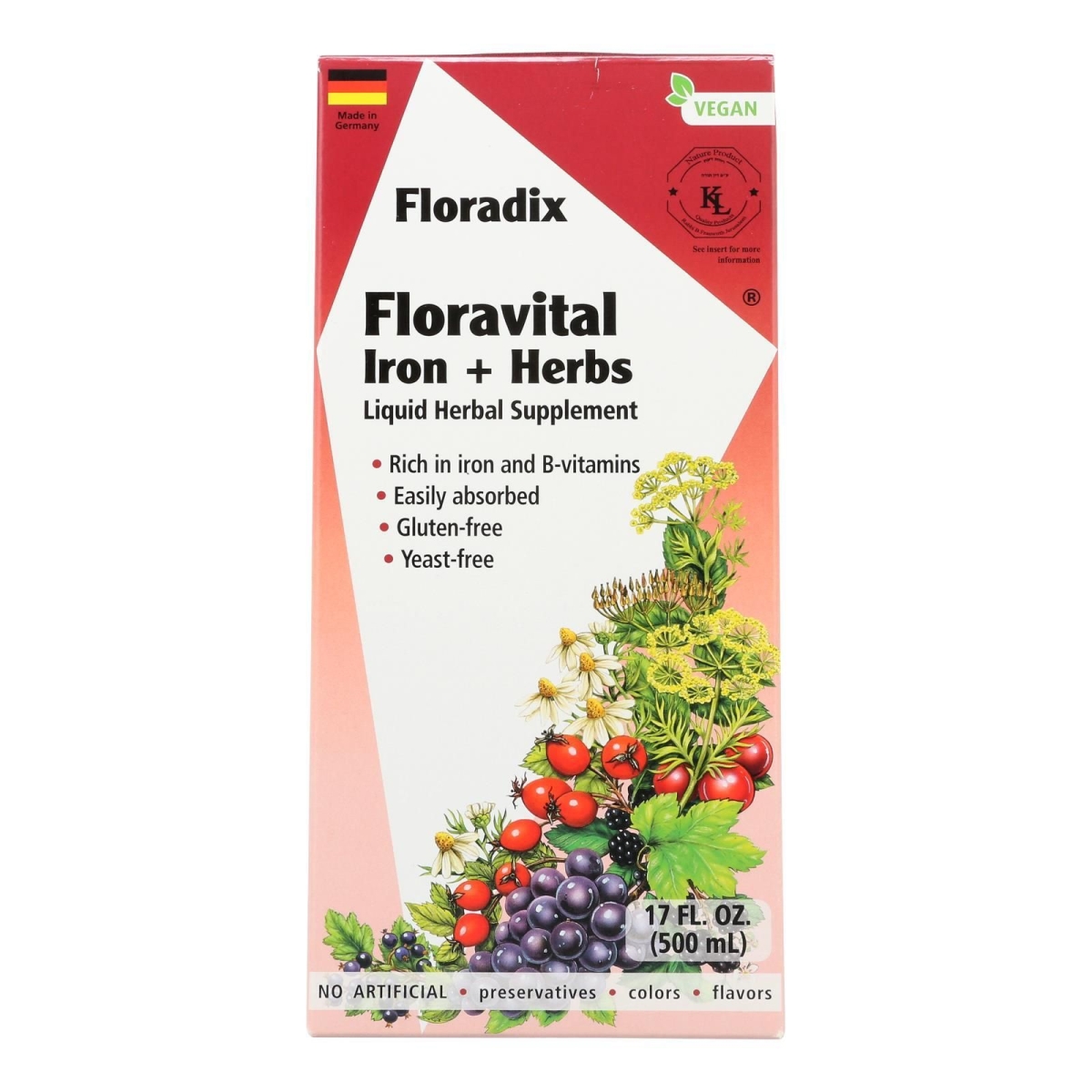 Picture of Floradix HG2706299 17 oz Floravital Iron & Herbs Liquid Supplement