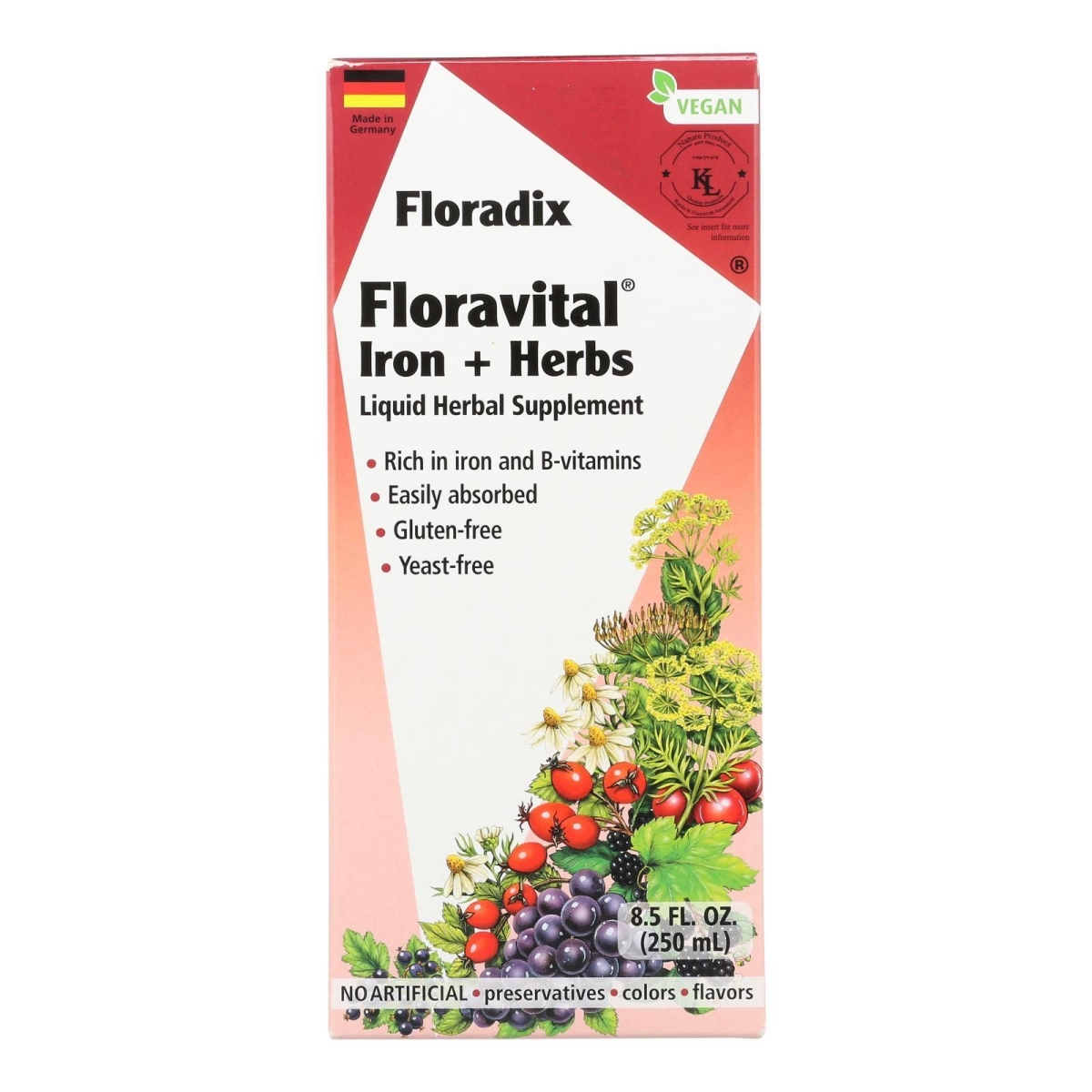 Picture of Floradix HG2706307 8.5 oz Floravital Iron & Herbs Liquid Supplement