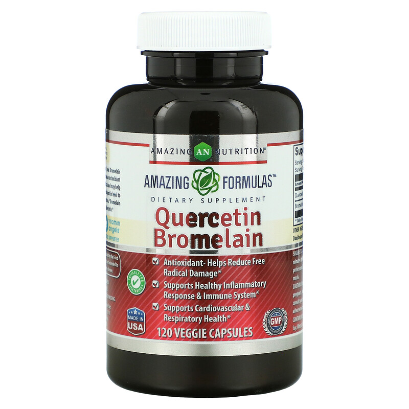 Picture of Amazing Formulas HG2718377 500 mg Quercetin Bromlain Capsules - 120 Count