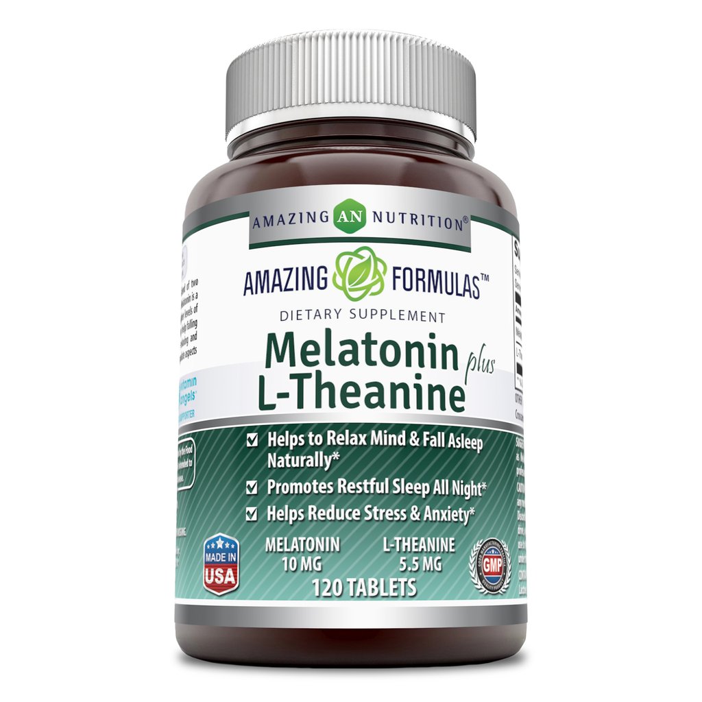 Picture of Amazing Formulas HG2718468 10 mg Melatonin L-Theanine Capsules - 120 Count