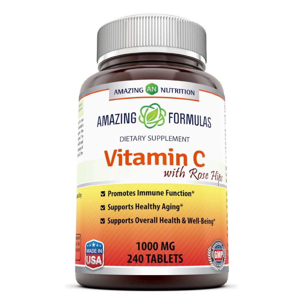 Picture of Amazing Formulas HG2718724 1000 mg Vitamin C Rose Hp Capsules - 240 Count
