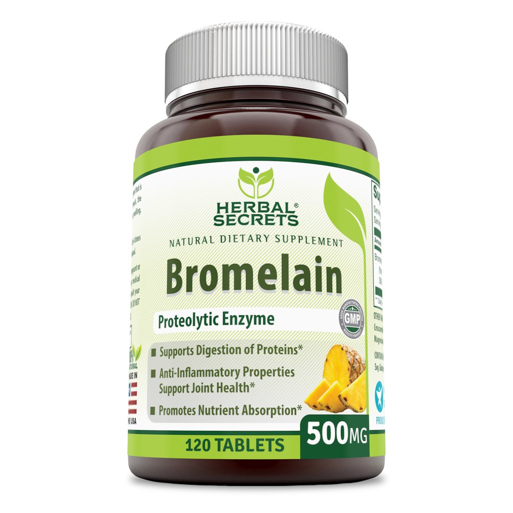Picture of Herbal Secrets HG2718732 500 mg Bromelain Tablets - 120 Count