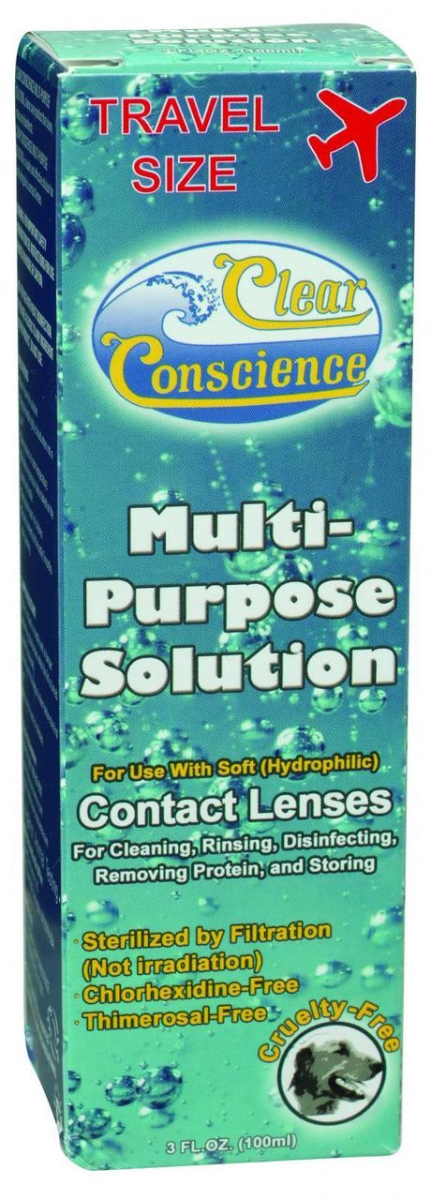 Picture of Clear Conscience HG0839092 3 oz Multi Purpose Contact Lens Solution - Travel Size