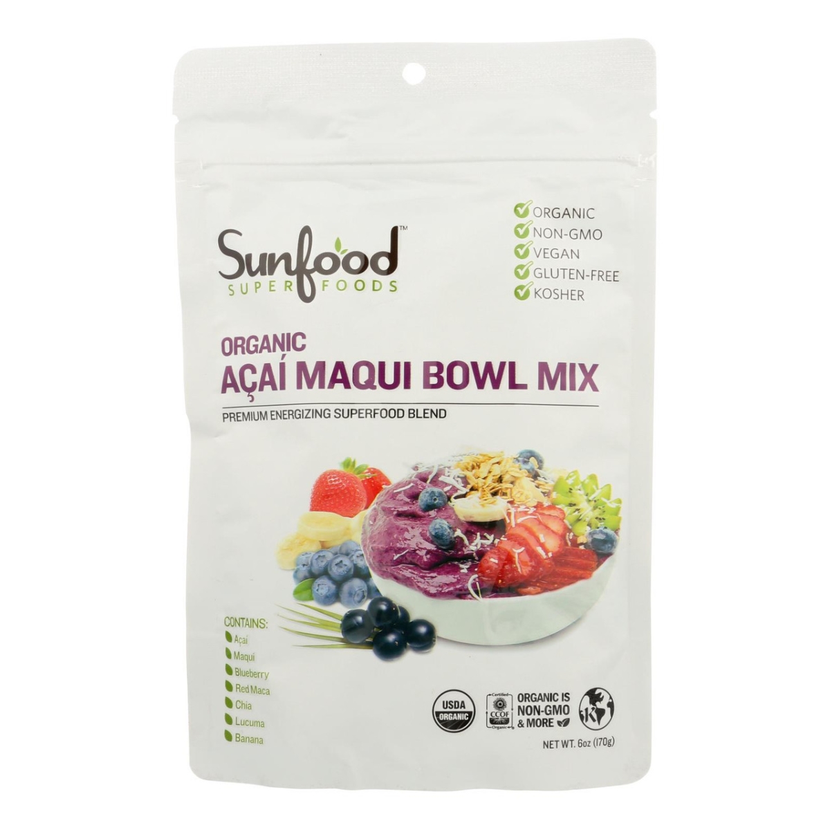 Picture of Sunfood HG2461846 6 oz Acai Maqui Bowl Mix Superfood Blend
