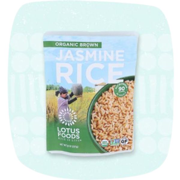 Picture of Lotus Foods HG2650075 8 oz Jasmine Brown Rice Pouch - Case of 6
