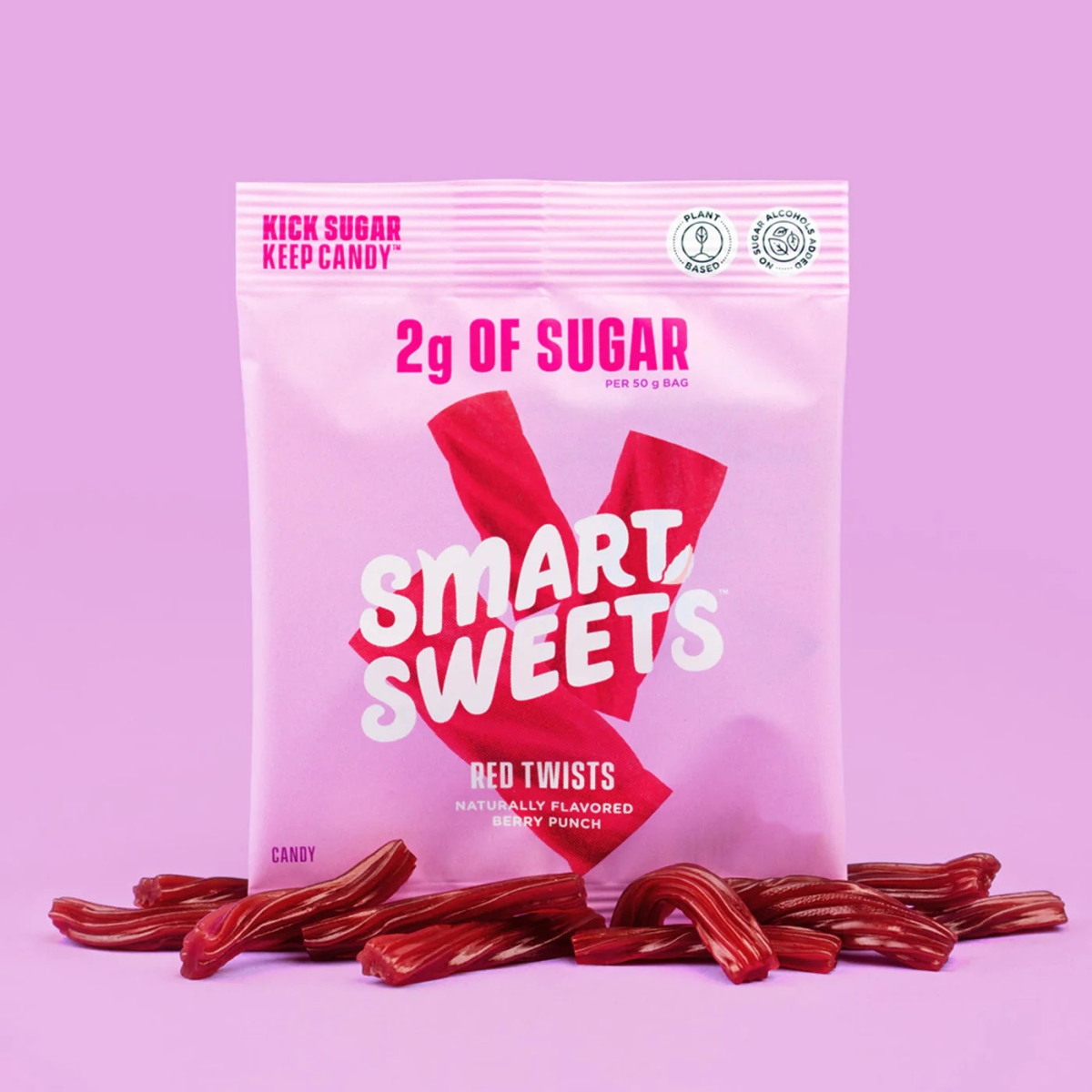 Picture of Smartsweets HG2680536 1.8 oz Red Twists Berry Punch Candy - Case of 12