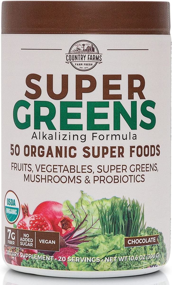 Picture of Country Farms HG2712958 10.6 oz Super Greens Chocolate Powder