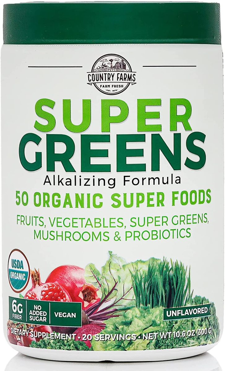 Picture of Country Farms HG2712966 10.6 oz Super Greens Unflavored Powder