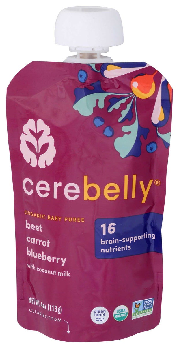 Picture of Cerebelly HG2786648 4 oz Beet Cart Blueberry Baby Puree - Case of 6