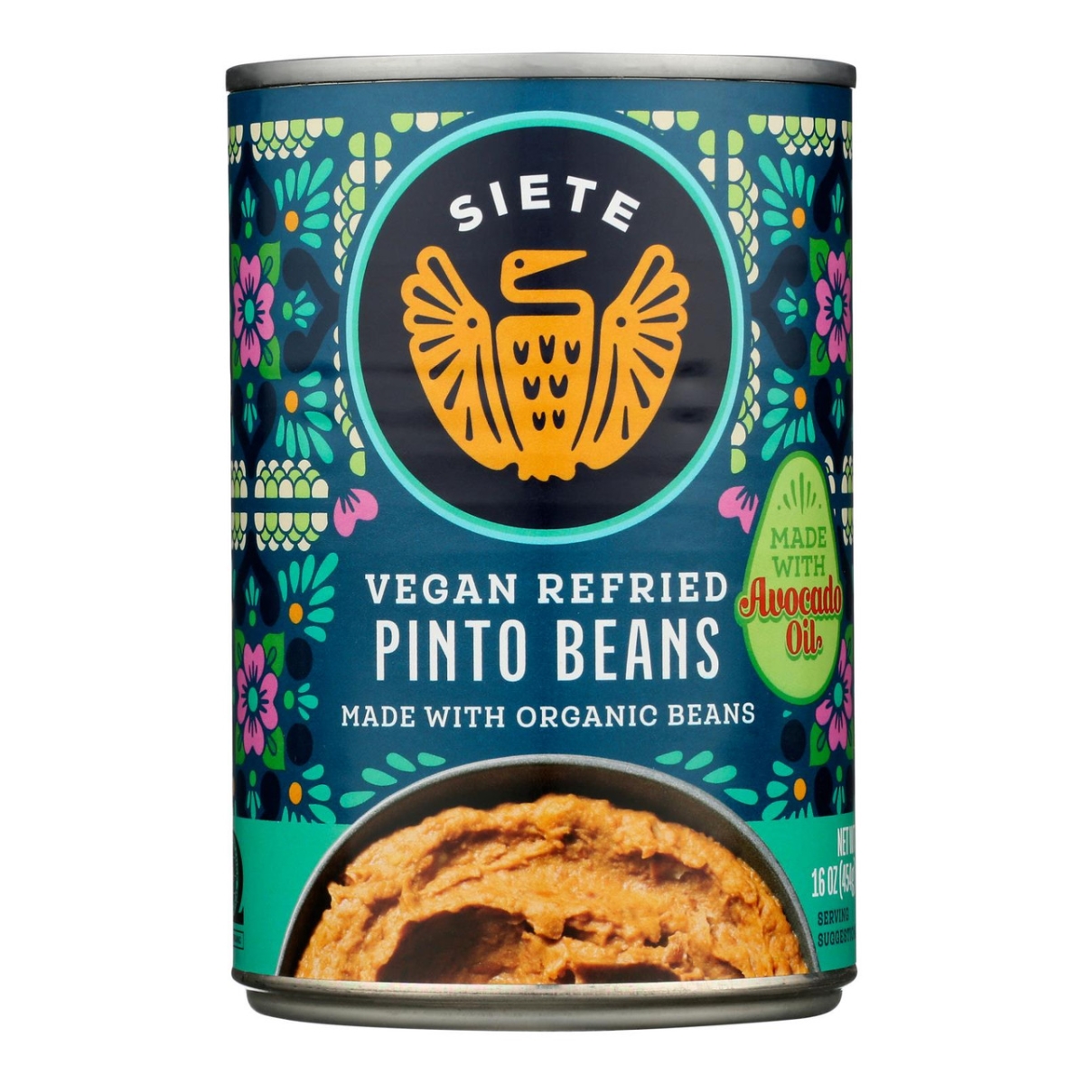 Picture of Siete HG2821551 16 oz Vegan Refried Pinto Beans - Case of 12