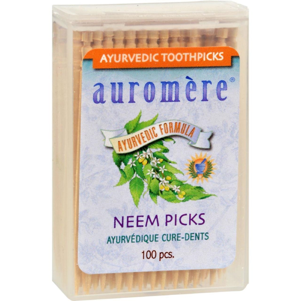 Picture of Auromere HG1055441 Ayurvedic Neem Picks - 100 Toothpicks&#44; Case of 12