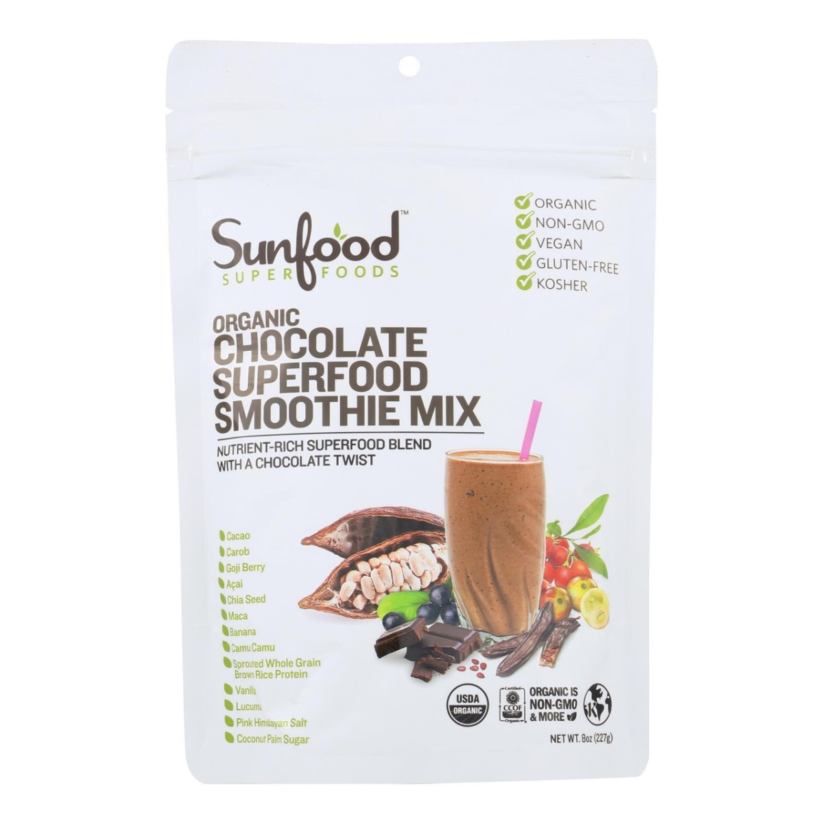 Picture of Sunfood HG2863991 8 oz Chocolate Super Food Smoothie Mix