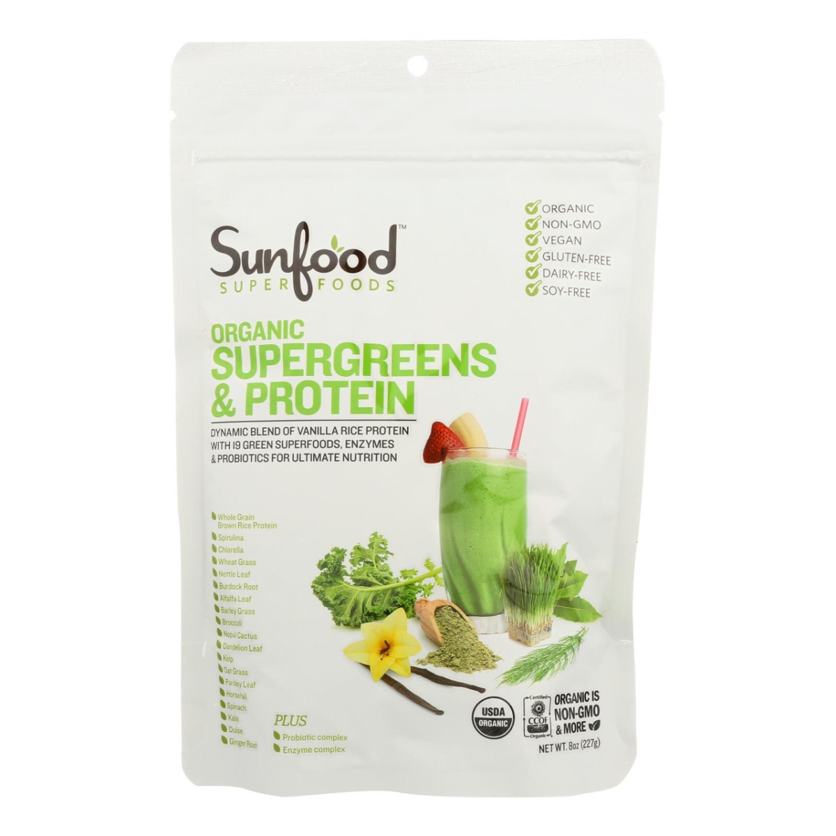 Picture of Sunfood HG2864015 8 oz Supergreens Protein