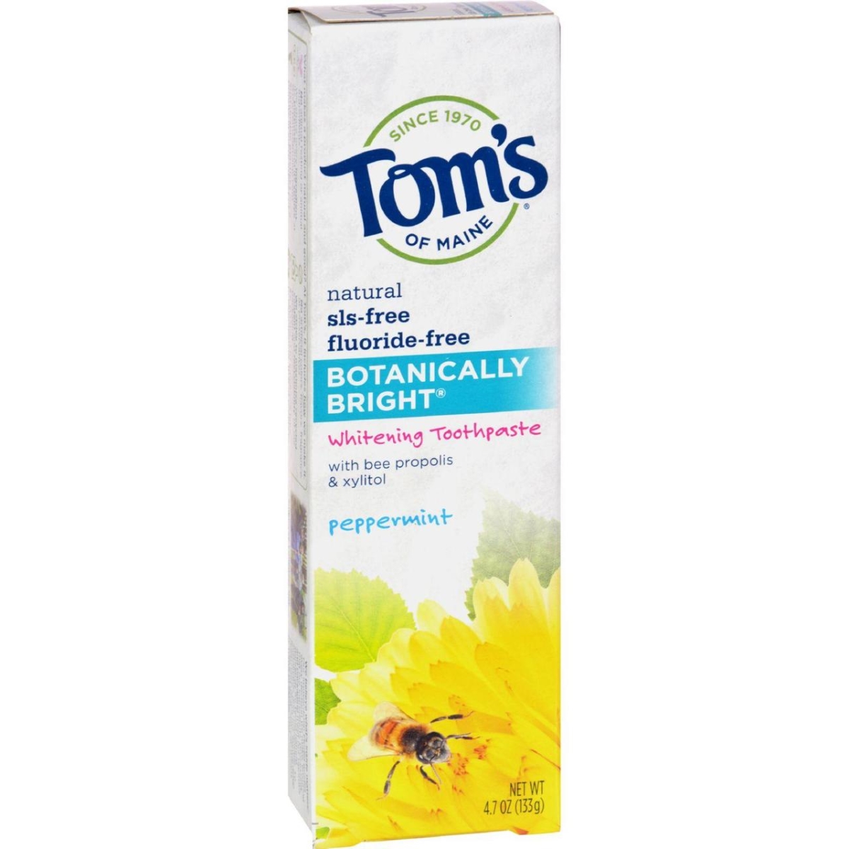 Picture of Toms of Maine HG1137918 4.7 oz Botanically Bright Whitening Toothpaste&#44; Peppermint - Case of 6