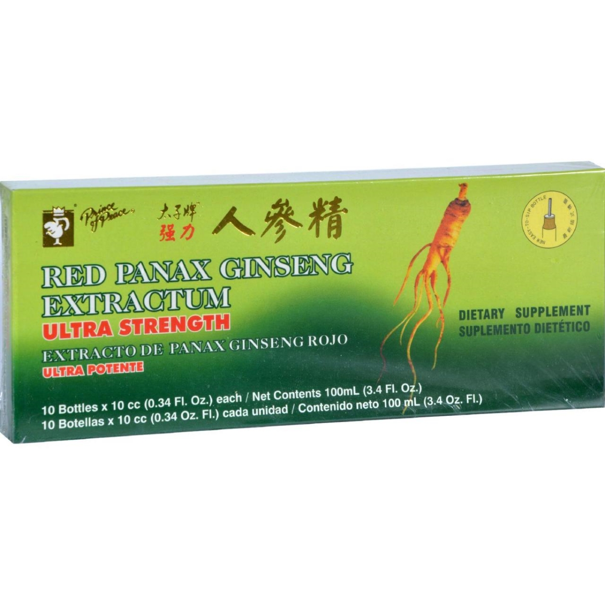Picture of Prince of Peace HG0957456 Red Panax Ginseng Extractum Ultra Strength - 10 Vials