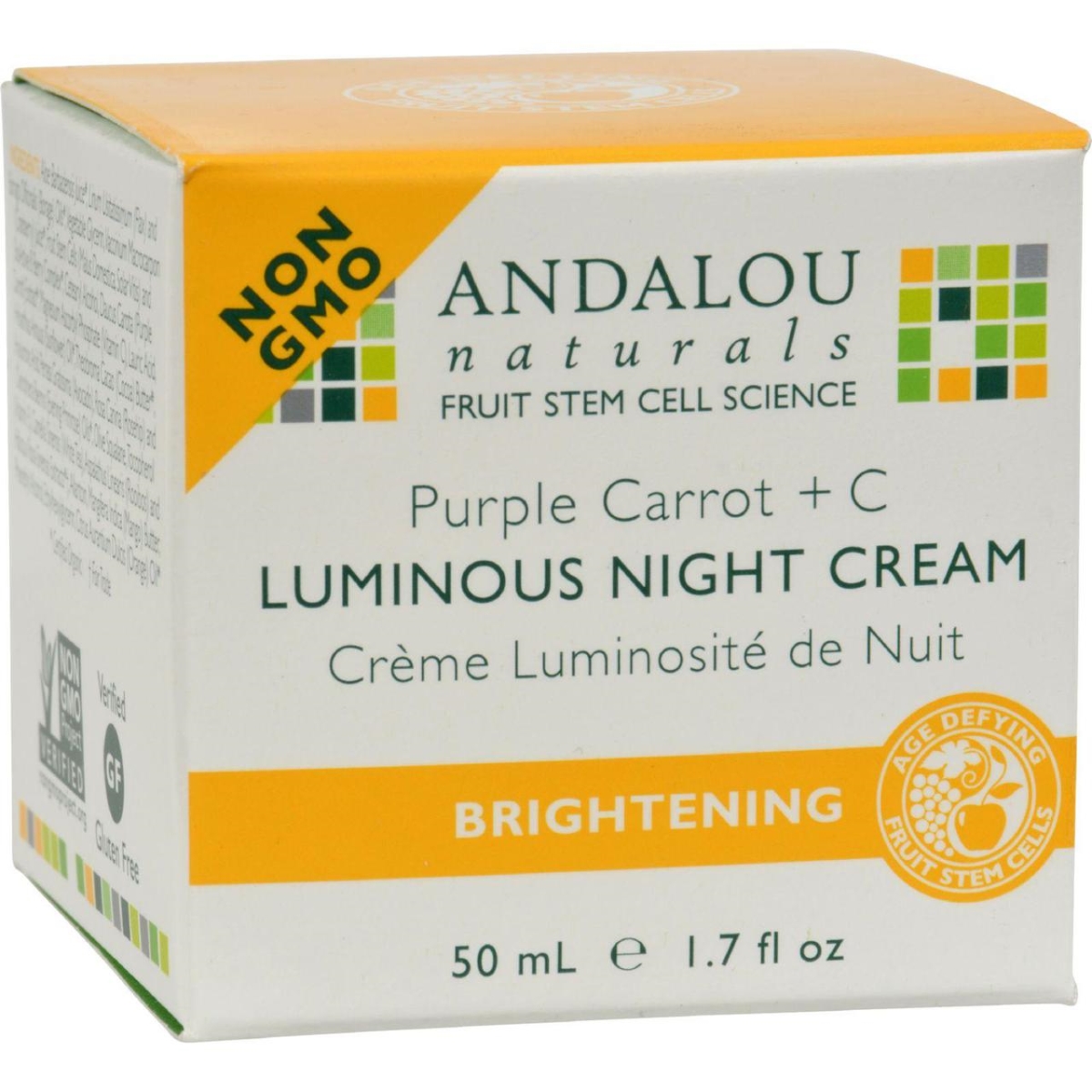 Picture of Andalou Naturals HG1162551 1.7 oz Luminous Night Cream Purple Carrot Plus C