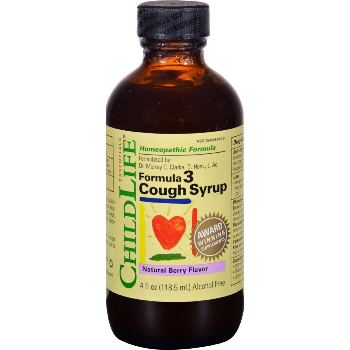 Picture of Child Life HG1000678 4 fl oz Formula 3 Cough Syrup - Natural Berry