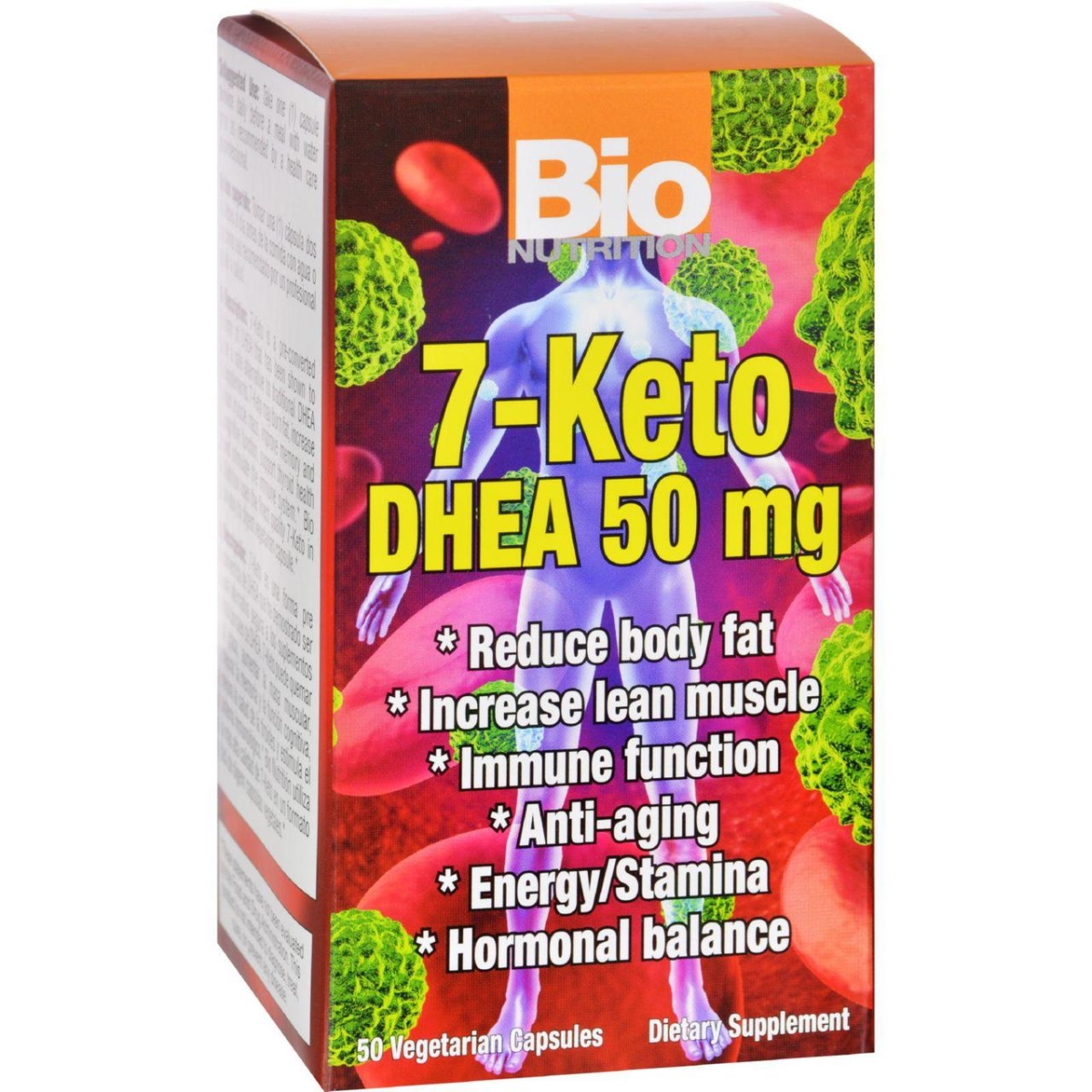 Picture of Bio Nutrition HG1124502 50 mg 7 Keto Dhea - 50 Vegetarian Capsules
