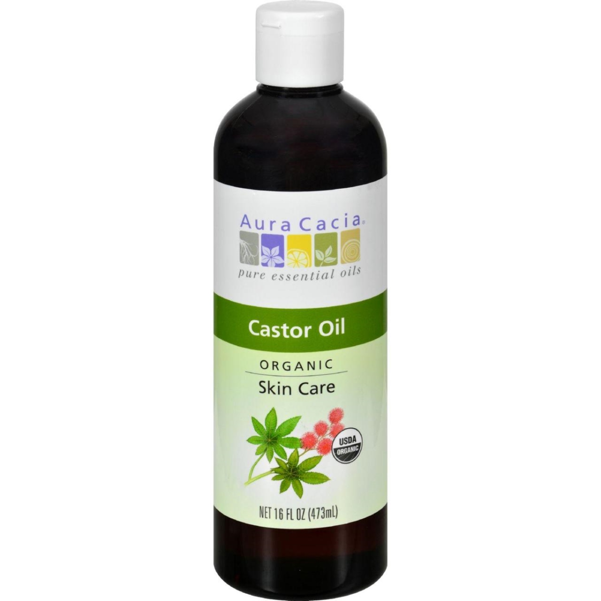 Picture of Aura Cacia HG1571769 16 fl oz Organic Castor Skin Care Oil