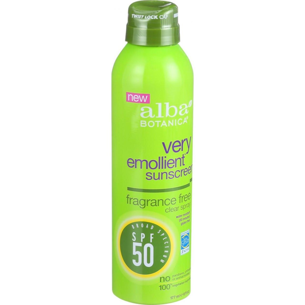 Picture of Alba Botanica HG1629294 6 oz Very Emollient Sunscreen&#44; Clear Spray SPF 50 Fragrance Free