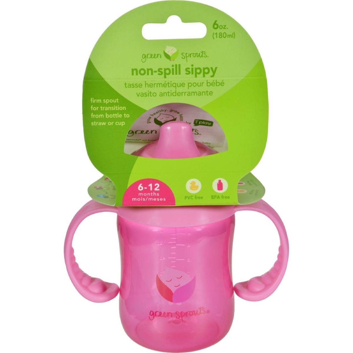 Picture of Green Sprouts HG1528900 6 oz Non Spill Sippy Cup - Pink