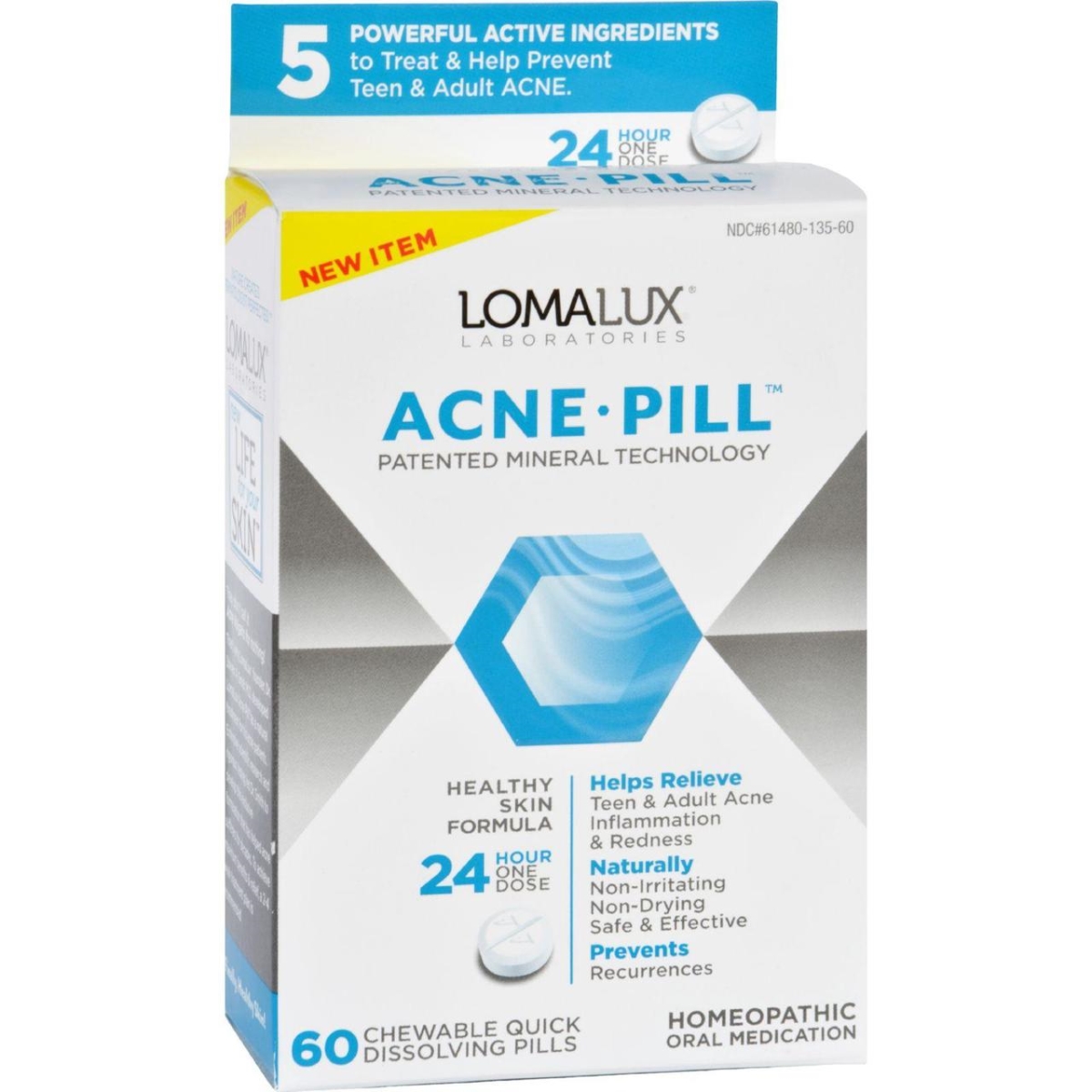Picture of Loma Lux Laboratories HG1730621 Acne Pill Chewable Quick Dissolving - 60 Count