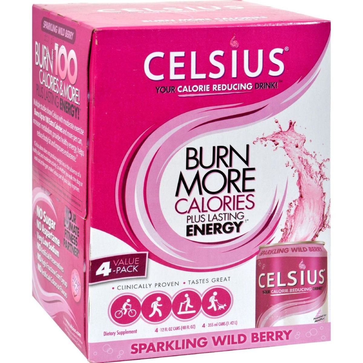 Picture of Celsius HG0440941 12 fl oz Sparkling Wild Berry&#44; Pack of 4
