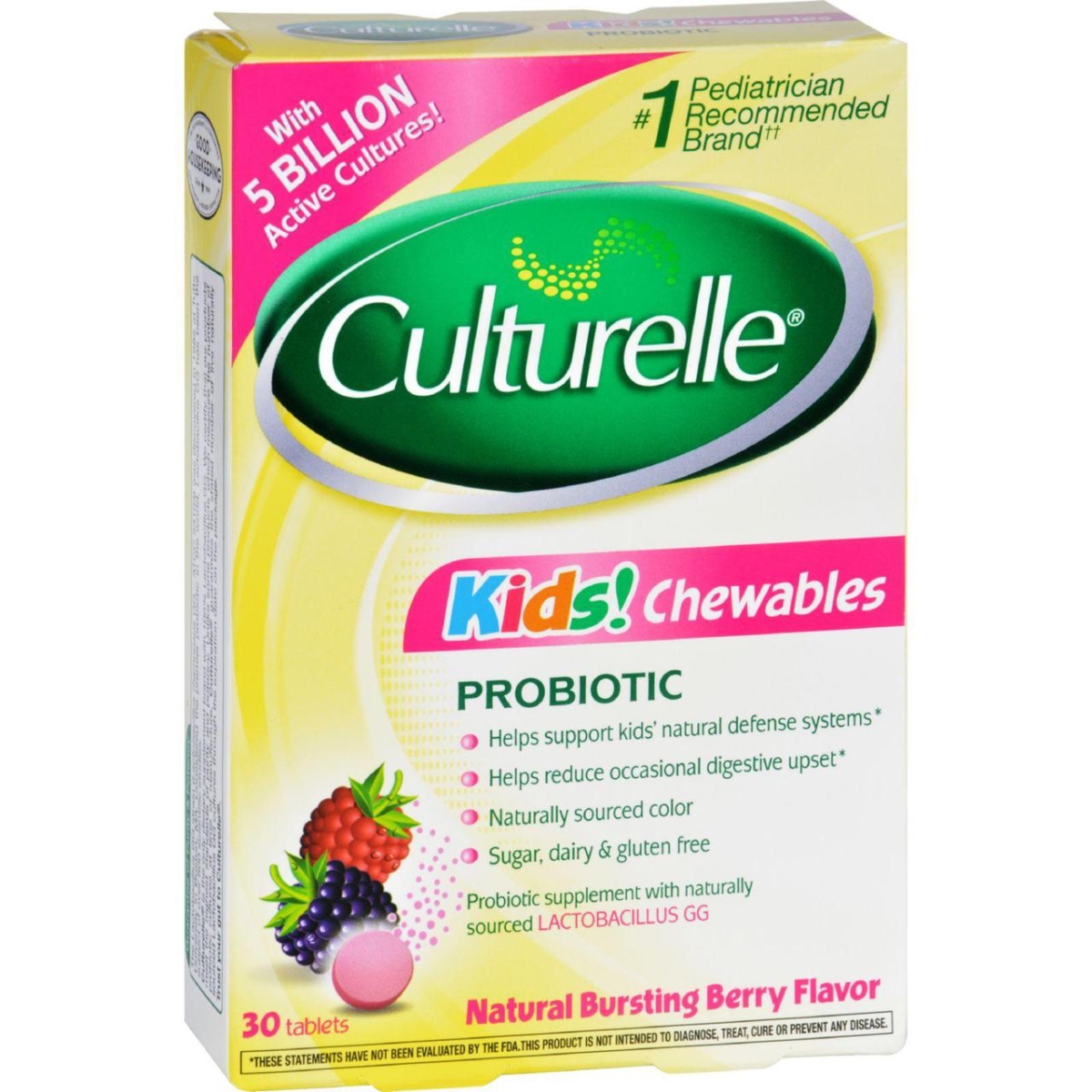 Picture of Culturelle HG1131622 Kids Chewables Probiotic Natural Bursting Berry - 30 Chewable Tablets