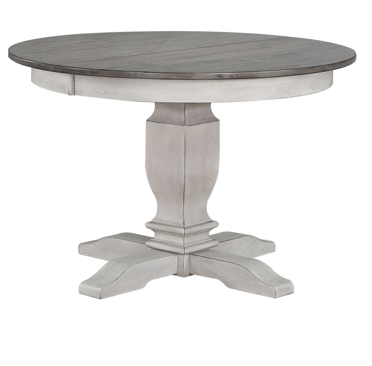 RD45-T-ASH-STWBS-RD45-TR-STWCH63-ASH-STW-5PC 45 x 45 x 63 in. Transitional Ladder Back Dining Set, Ash & Stormy White - 5 Piece