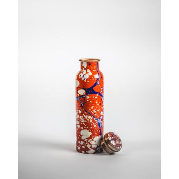 Picture of In Creation 4129 Painters Dots Copper Water Bottle&#44; Red