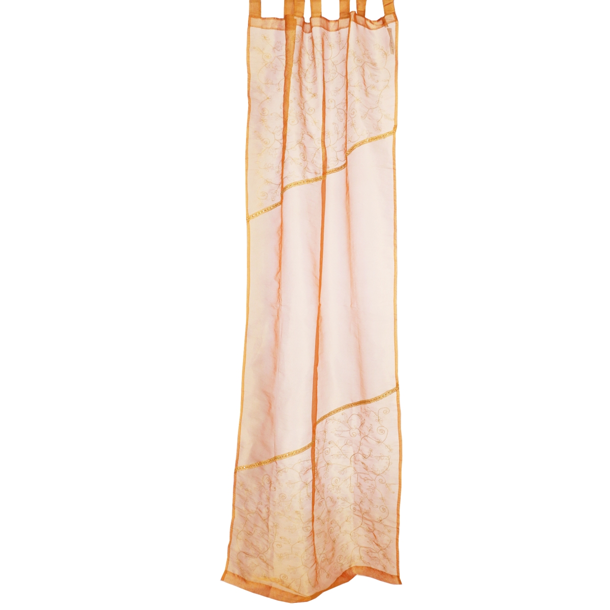 C 186 Beautiful Polyester Curtains, Orange & Gold