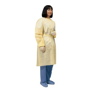 551101PG Isolation Gown with Ties, Extra Large - Yellow
