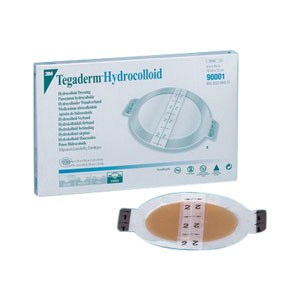 Picture of 3M 8890003 5.16 x 6 in. Tegaderm Hydrocolloid Dressing with Outer Clear Adhesive, Oval
