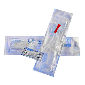 Picture of Cure Medical CQM16ULC 16 in. 16 fr Sterile Intermittent Catheter with Funnel End & Lubricant Packet