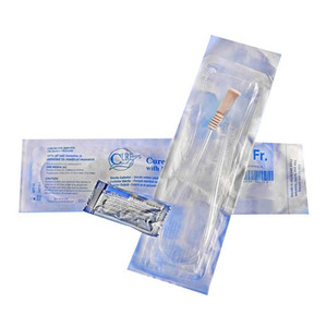 Picture of Cure Medical CQM12ULC 16 in. 12 fr Sterile Intermittent Catheter with Funnel End & Lubricant Packet