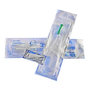 Picture of Cure Medical CQM14ULC 14 fr 16 in. Sterile Intermittent Catheter with Funnel End