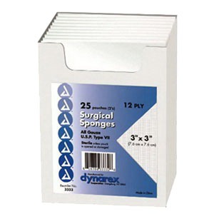 Dynarex DX3342 4 x 4 in. Surgical Gauze Sponge Sterile