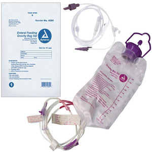 Picture of Dynarex DX4280 Gravity Bag Set with 1200 cc Enteral Bag with ENFit Connector