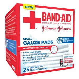 Consumer Products 53111612400 2 x 2 in. Band-Aid First Aid Gauze Pads, 25 Count -  Johnson & Johnson