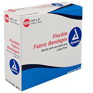 Picture of Dynarex DX3611 Flexible Fabric Adhesive Bandage, 0.75 x 3 in.