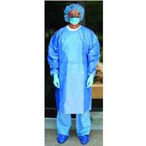 558201CG Chemotherapy Gown, Poly-Coated, Extra Large, Blue