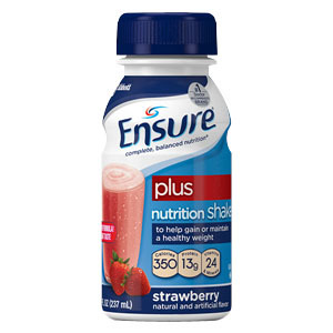 Picture of Abbott Nutrition 5257269 8 oz Ensure Plus Strawberry & Cream Retail Bottle