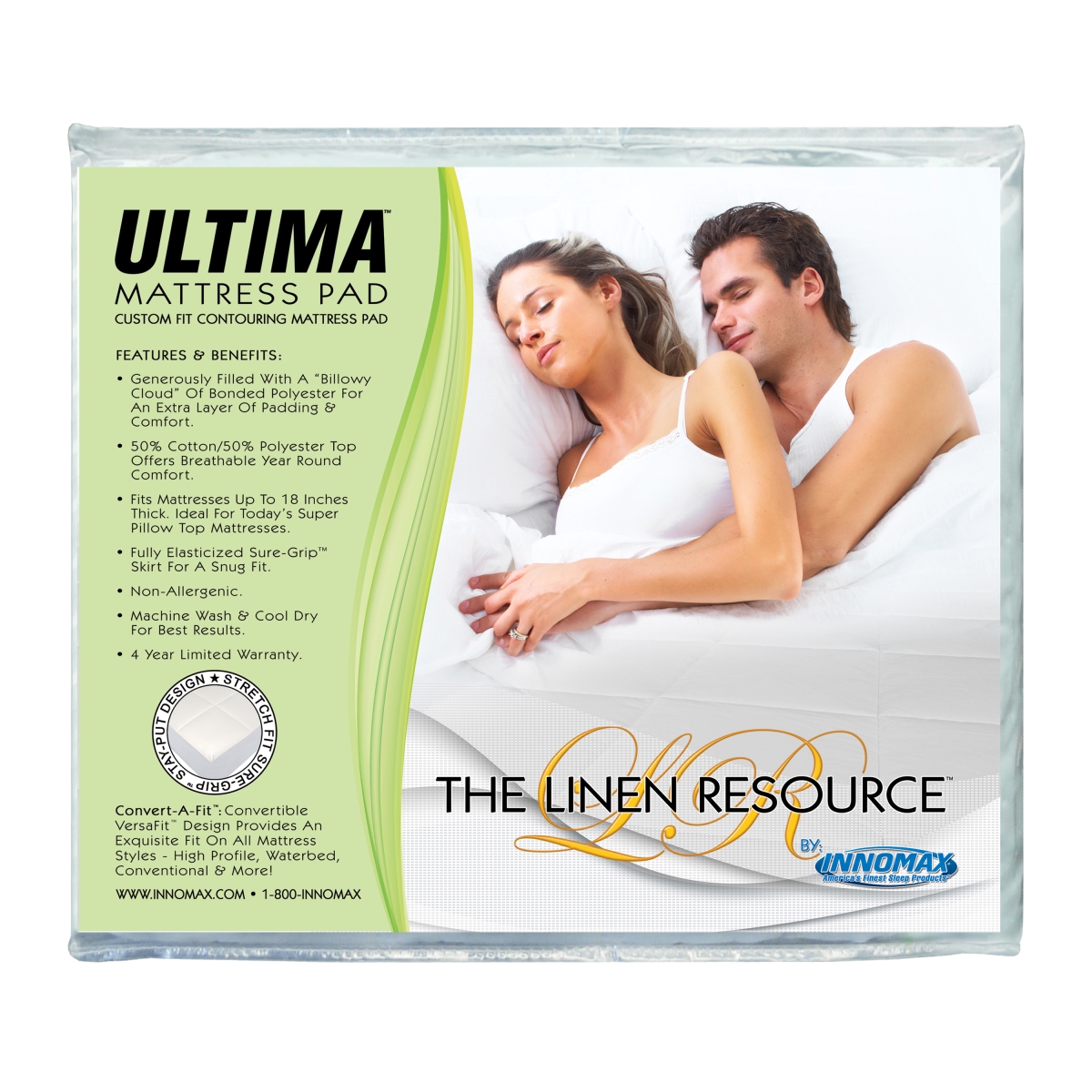 Picture of Innomax 5-85-QF-K Ultima Custom Fit Contouring Protection Mattress Pad&#44; California King Size