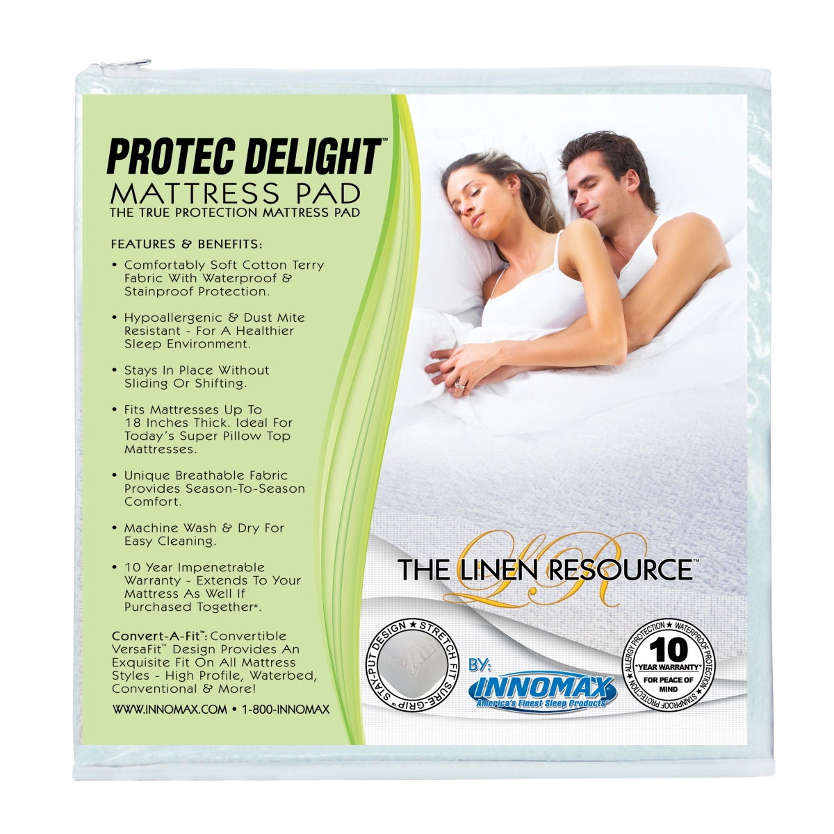 Picture of Innomax 5-85-WP-Q Protec Delight True Protection Mattress Pad&#44; California Queen-Queen Size