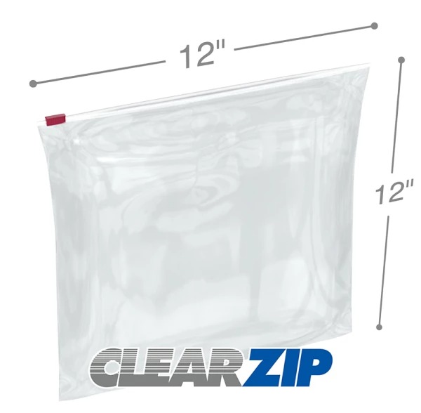 Picture of International Plastics CZSL31212 12 x 12 in. 3 mil Low Density Polyethylene Slider Bags, Clear - Pack of 100