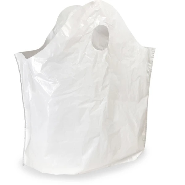 24 x 20 in. 1.5 Mil Super Wave Top Carry Out Bags, White - 11 in. - Pack of 250