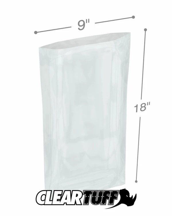 PB00918 9 x 18 in. 1 mil Low Density Polyethylene Bags, Clear - Pack of 1000