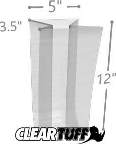 5 x 3.5 x 12 in. 1 Mil Clear Gusseted Poly Bags - Case of 1000